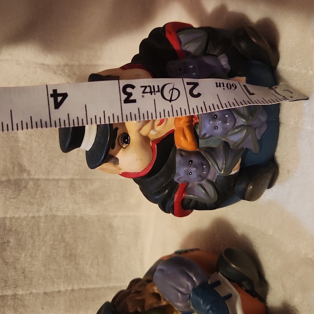 Vintage, Ceramic Halloween Witch and Vampire Tea Light Candle Holder Knick Knack - Picture 8 of 8